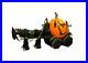Halloween Self-Inflatable Skeleton Ghost Driving Carriage with Internal Lighting
