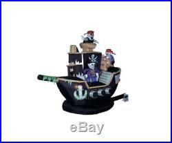 Halloween Self-Inflatable Skeletons & Ghosts on Pirate Ship with Internal Lights
