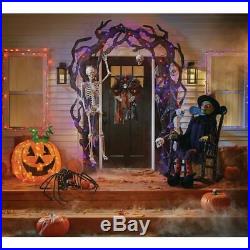 Halloween Skeleton Arch 102 in. Orange Purple 105 LED Indoor Outdoor Decoration