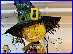 Halloween Witch Potion Pumpkin Light Up Wire Wood Sculpture Art Jetmax