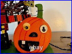 Halloween Witch Potion Pumpkin Light Up Wire Wood Sculpture Art Jetmax