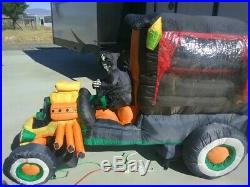 Halloween animated inflatable hot rod with coffin