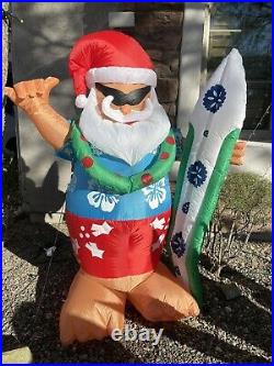 Hawaiian Inflatable Surfing Santa 4' Christmas Inflatable In Original Box