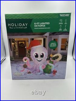 Holiday Living 6ft Lighted Octopus Christmas Airblown Inflatable Yard Decor
