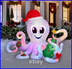 Holiday Living 6ft Tall Rainbow Octopus Airblown Christmas Light Up Inflatable