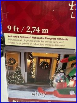 Holiday Living 9-ft/2,74m Animated Airblown Helicopter Penguins Inflatable