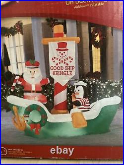 Holiday Living Good Ship Kringle Airblown Inflatable Christmas Decor 6ft RARE