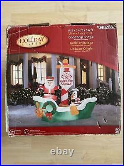 Holiday Living Good Ship Kringle Airblown Inflatable Christmas Decor 6ft RARE