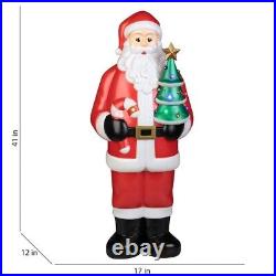Holiday Living Santa Claus Light Up Blow Mold LED 42 Inches New