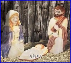 Holiday Time 28 Set of 3 Nativity Scene Lighted Blow Mold Yard Decor NEW IN BOX