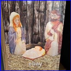 Holiday Time Set of 3 Nativity Scene Lighted 28 Blow Mold Yard Christmas Decor