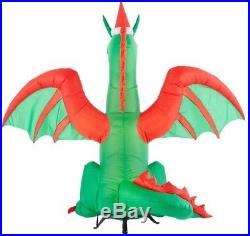 Home Accents Holiday 8 ft. W Pre-lit Inflatable Kaleidoscope-Dragon with Mouth
