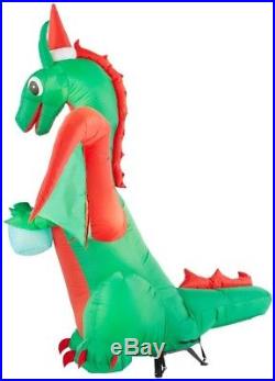 Home Accents Holiday 8 ft. W Pre-lit Inflatable Kaleidoscope-Dragon with Mouth