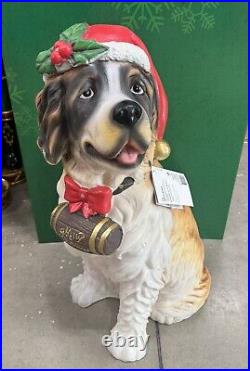 Home Depot 2024 Blow Mold LED 2.5' Christmas St Bernard Dog Brand NEW