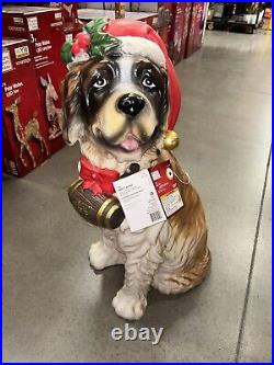 Home Depot 2024 Blow Mold LED 2.5' Christmas St Bernard Dog Brand NEW