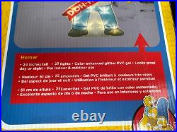 Homer Simpson Lighted flat Christmas Lawn Ornament. NWOT Video Can Be Provided