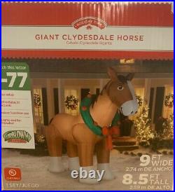 Horse Lovers CLYDESDALE Wreath Christmas Holiday Airblown Inflatable Yard Decor
