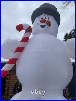 Huge Frosty The Snowman 18 Foot Inflatable With 2 Kaleidoscope Light & Led