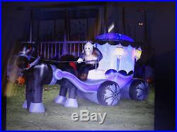 Huge Gemmy Airblown Inflatable Halloween Carriage Light Up Prop Yard Decor New