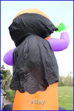 Huge Gemmy Airblown Inflatable Halloween Pumpkin Jack O Lantern Reaper 12' High