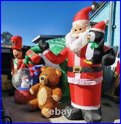 Huge Lightshow Projection Santa Gift Sack Scene Airblown Inflatable
