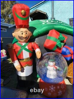 Huge Lightshow Projection Santa Gift Sack Scene Airblown Inflatable