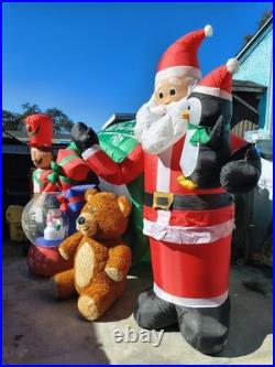 Huge Lightshow Projection Santa Gift Sack Scene Airblown Inflatable