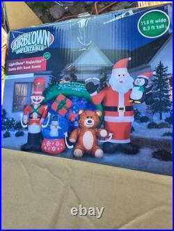 Huge Lightshow Projection Santa Gift Sack Scene Airblown Inflatable