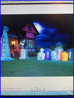 Illuminated Inflatable Graveyard Set, New
