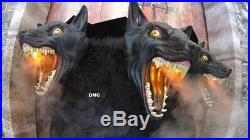 In Stock 2.5ft 3 Headed Fog Dogs Animated Halloween Cerberus Haunted House Prop