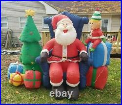 Inflatable Airblown Santa Claus Chair Christmas Tree Elf Present Blow Light Up