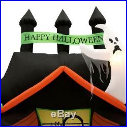 Inflatable Ghosts Pumpkins Haunted House Halloween Yard Decor Pre-Lit 9' Gemmy