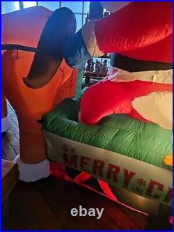 Inflatable Santa sleigh horse clydesdale Xmas lawn decor light up vintage