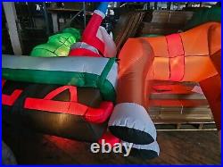 Inflatable Santa sleigh horse clydesdale Xmas lawn decor light up vintage