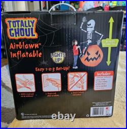 Inflatable Skeleton 8ft TOTALLY GHOUL On Pumpkin Vintage Kmart Works! 8