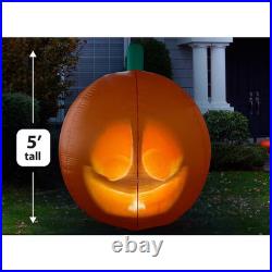Jabberin Jack Giant 5 Ft. Inflatable Talking Animated Pumpkin with Built-In Proj
