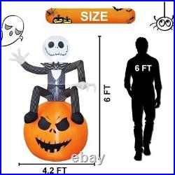 Jack Skellington & Pumpkin 6 Ft Inflatable Halloween Yard Decorations Outdoor