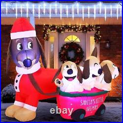 Joiedomi 5 FT Long Christmas Puppy Inflatable with Built-in LEDs