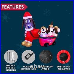 Joiedomi 5 FT Long Christmas Puppy Inflatable with Built-in LEDs