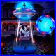Joiedomi 9 FT Tall Halloween Inflatable UFO Outdoor Decoration, Blow Up Blue Fla