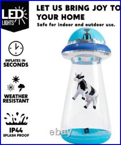 Joiedomi 9 FT Tall Halloween Inflatable UFO Outdoor Decoration, Blow Up Blue Fla