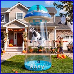 Joiedomi 9 FT Tall Halloween Inflatable UFO Outdoor Decoration, Blow Up Blue Fla