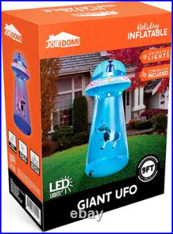 Joiedomi 9 FT Tall Halloween Inflatable UFO Outdoor Decoration, Blow Up Blue Fla