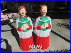 LARGE 40 Inch TPI Boy Girl Carolers Blowmold Light Up