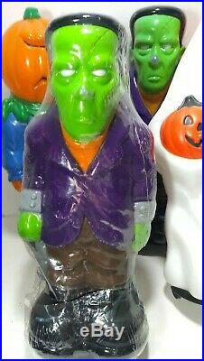 LOT 10 VINTAGE Halloween BLOW MOLD 1995 General Foam Light Toppers Pumpkin Ghost