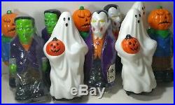 LOT 10 VINTAGE Halloween BLOW MOLD 1995 General Foam Light Toppers Pumpkin Ghost