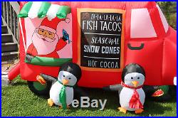 Large Airblown Inflatable Holiday Christmas Santa Penguins Fish Taco Snow Cones