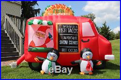Large Airblown Inflatable Holiday Christmas Santa Penguins Fish Taco Snow Cones