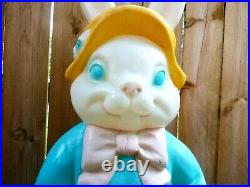 Large Empire Blow Mold Mrs. Easter Bunny Rabbit Yard Art Decoration 34 Vintage