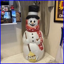 Large Vintage Snowman Blow Mold Red Scarf